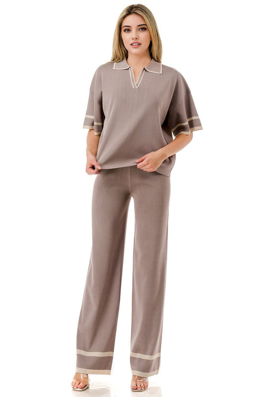 Set beige tipo polo