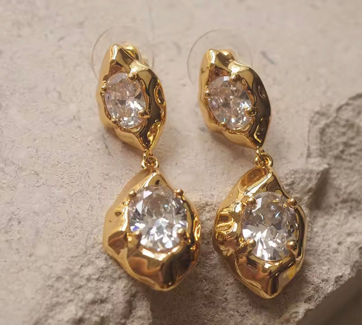 ARETES DOBLE PIEDRA