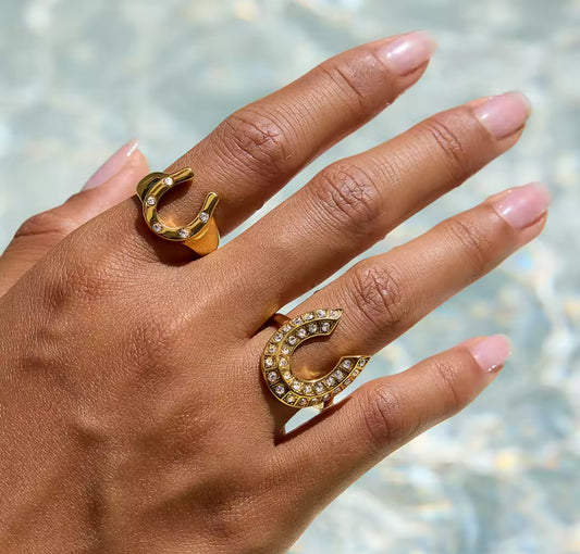 Anillo herradura 4 brillos