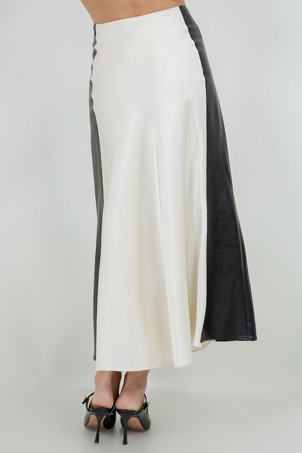 SKIRT SATIN Y VINIPIEL