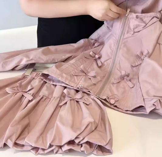 Conjunto niñas Rosa moños