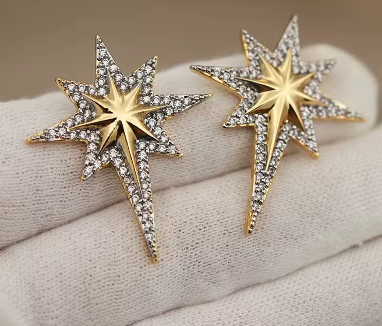 Arete estrella bicolor