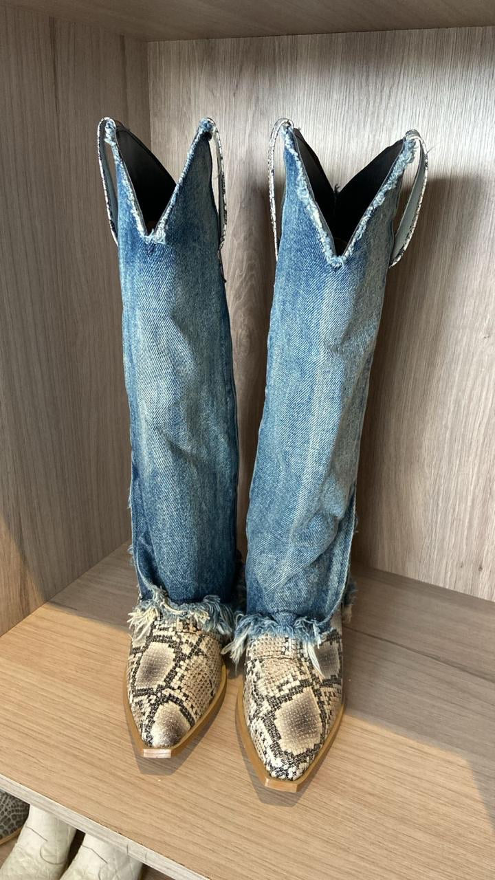 BOTAS LARGAS MEZCLILLA