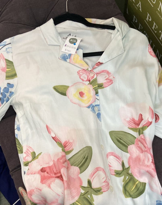 Pijama flores grandes