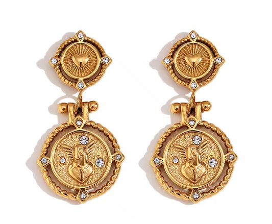 Arete moneda corazón