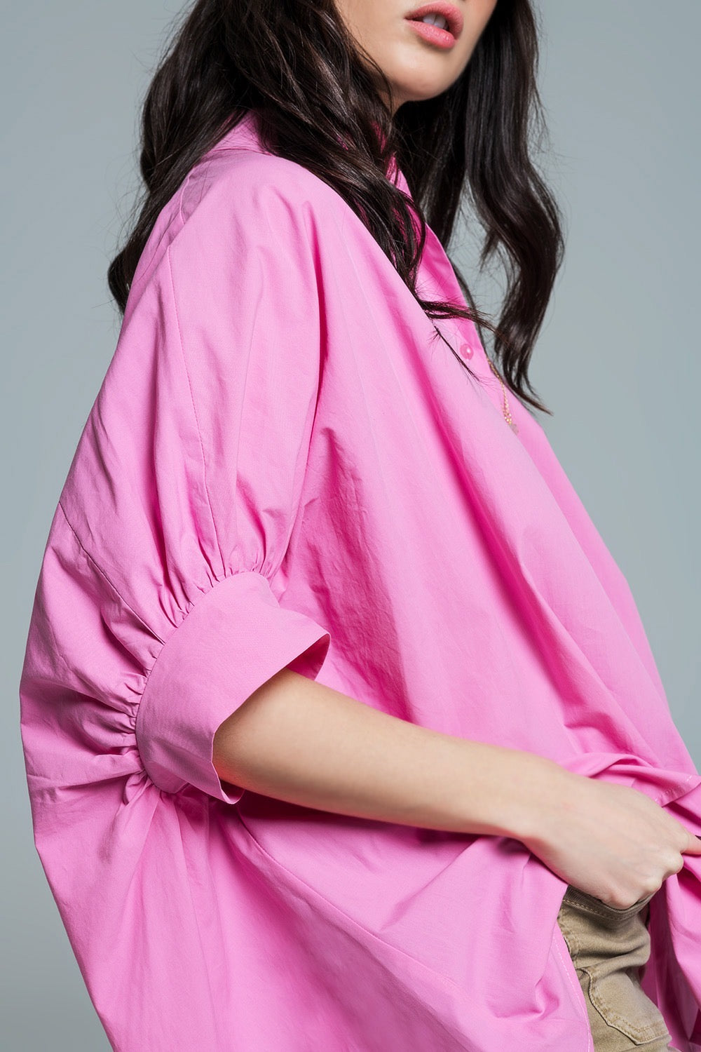 Camisa oversized Rosa