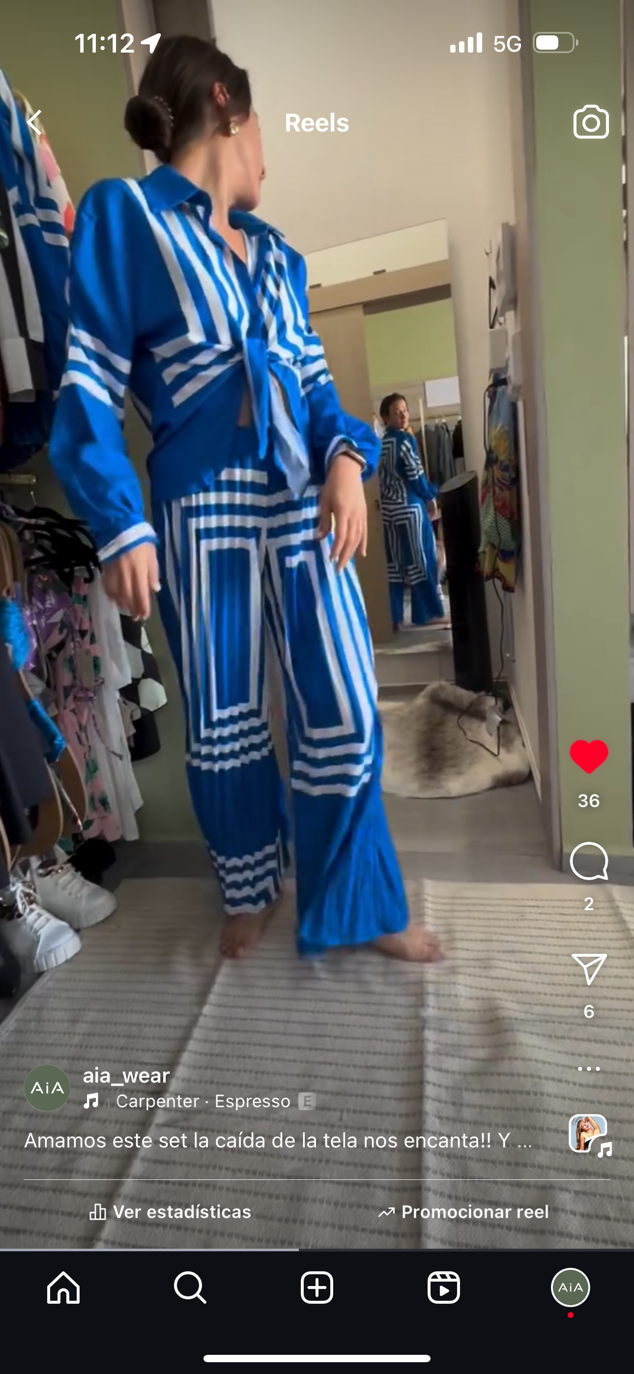 Set azul y blanco
