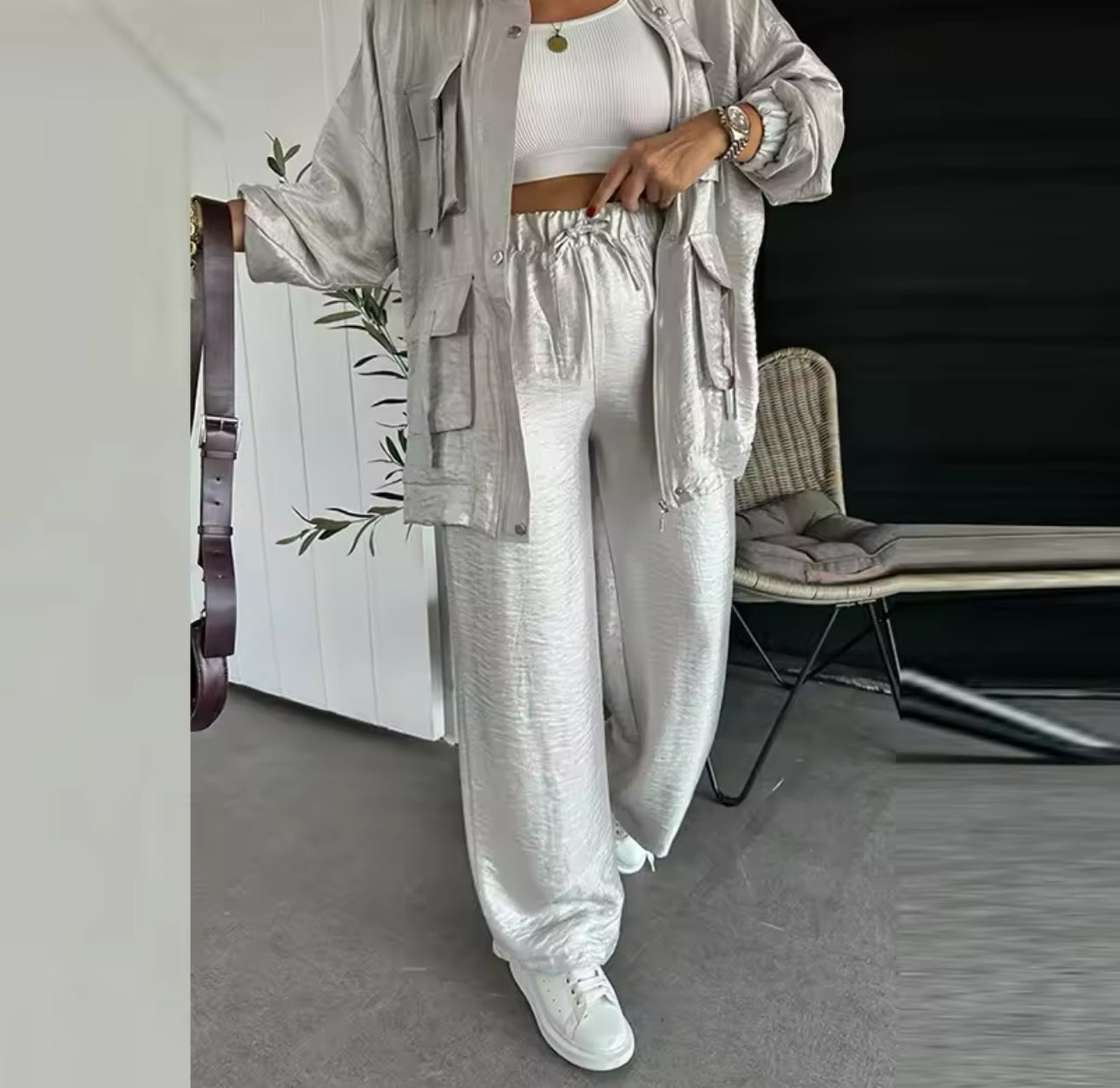 Set pants plateado