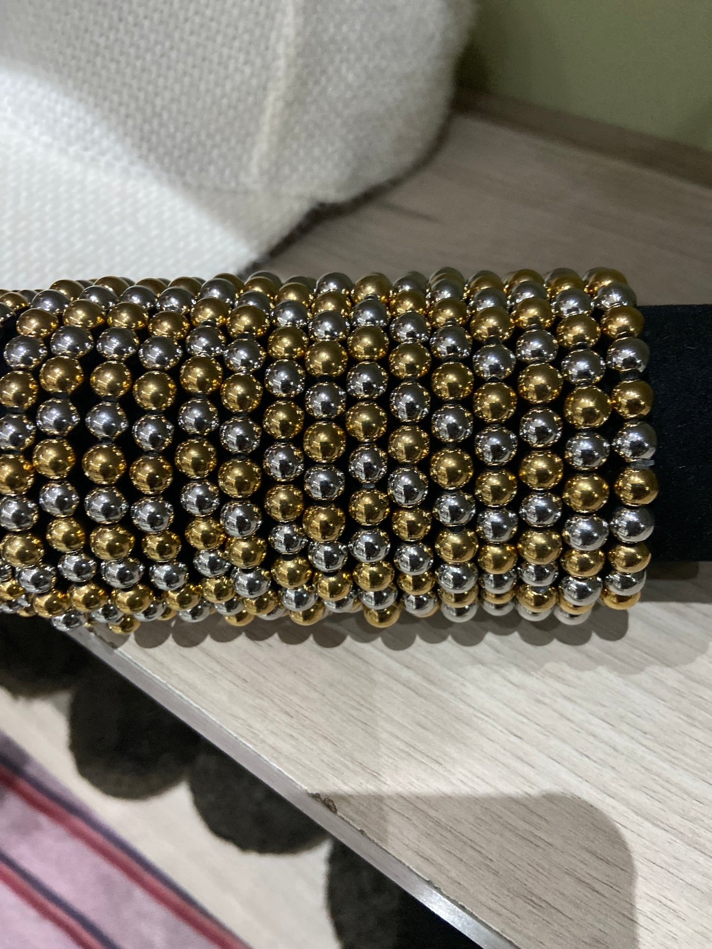 Pulsera bolitas bicolor