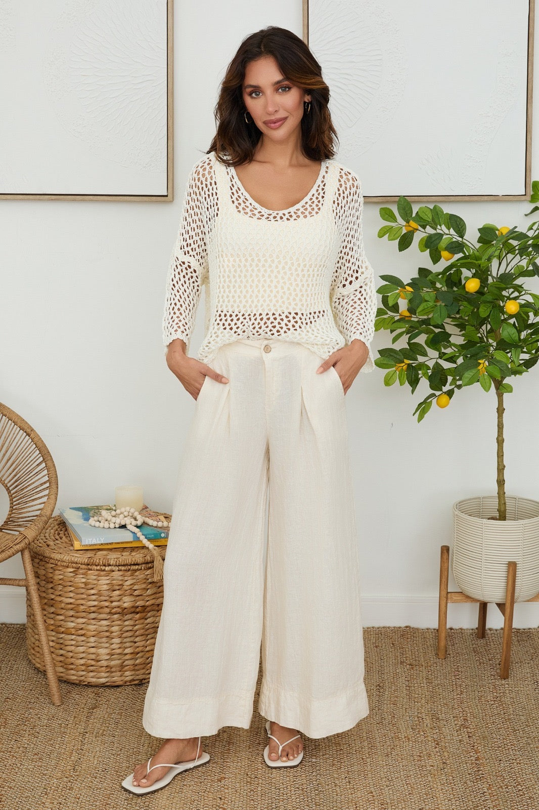 Blusa calada nude