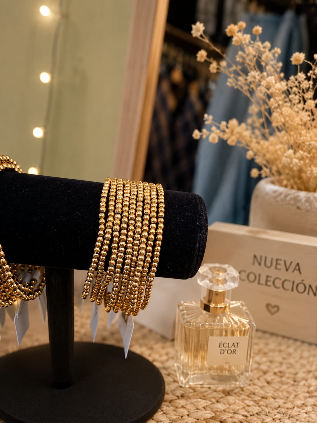 Pulsera Bolitas Doradas
