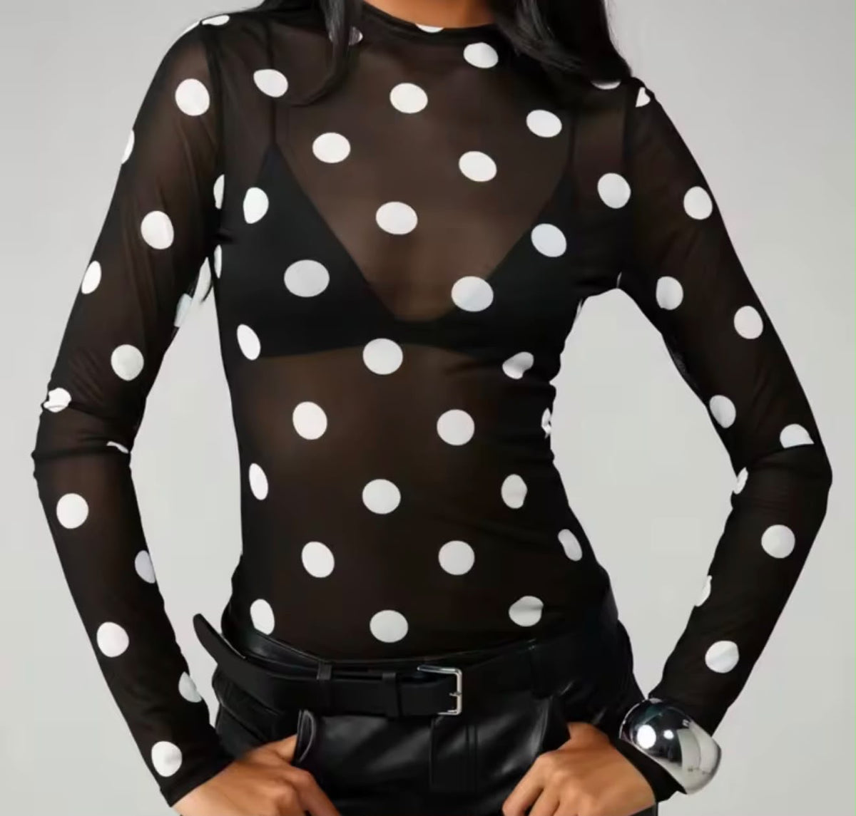 BLUSA DE MESH POLKA DOTS