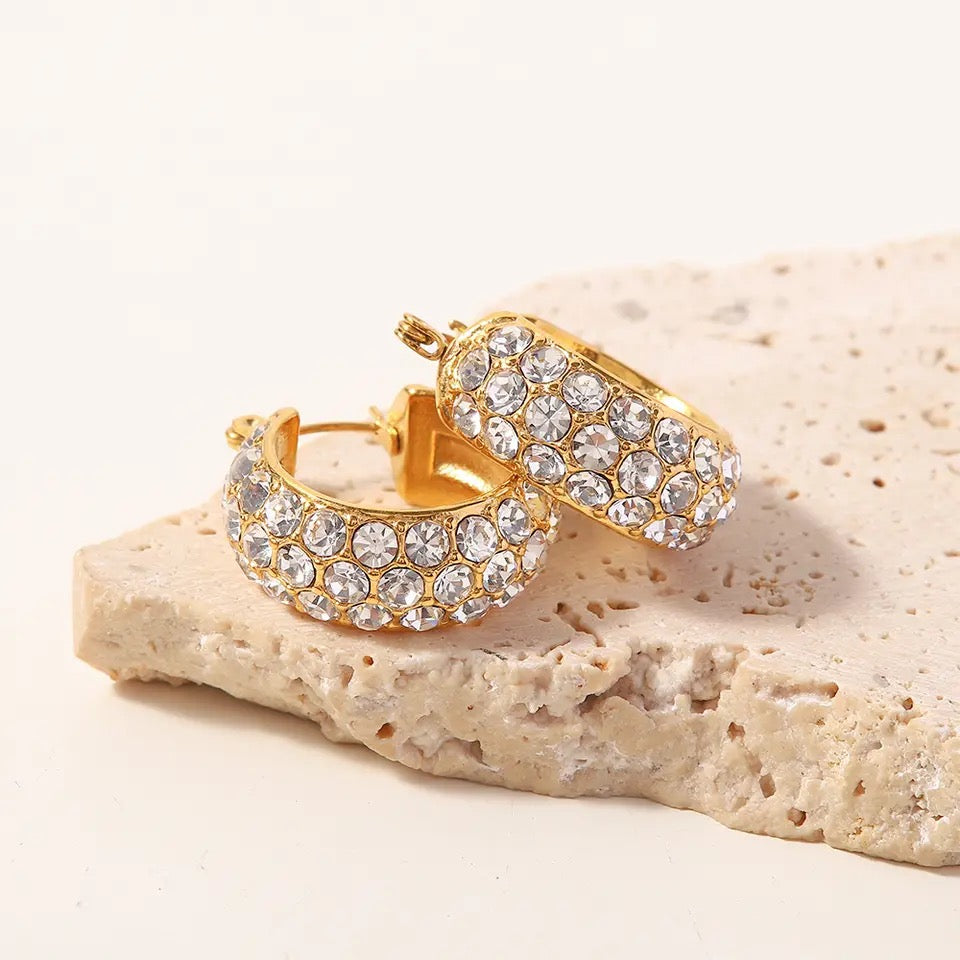 Aretes arracada brillos