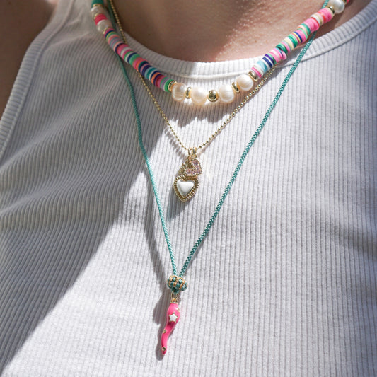 Collar cuerno rosa