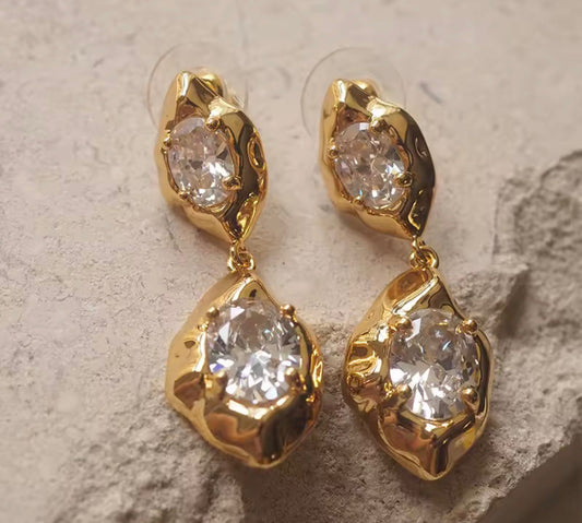 ARETES DOBLE PIEDRA
