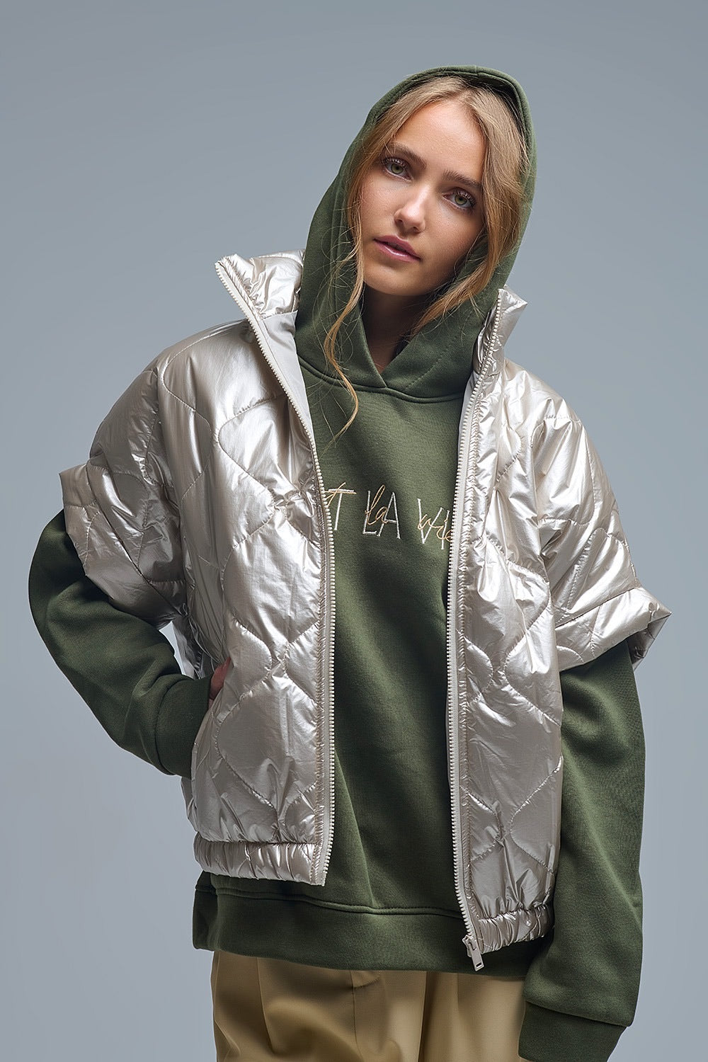 PUFFER VEST METALIZADO