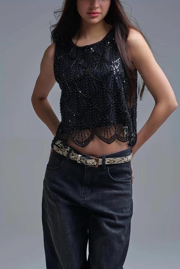 CROP TOP LENTEJUELAS