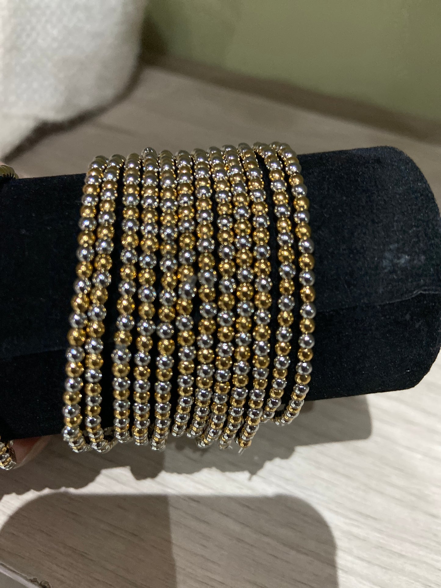 Pulsera bolitas bicolor