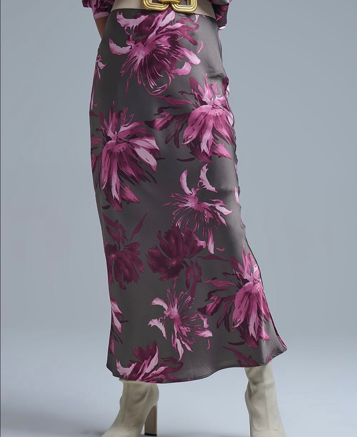 SKIRT SATIN FLOWERS