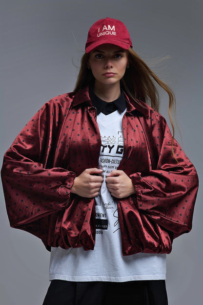 BOMBER SATIN VINO