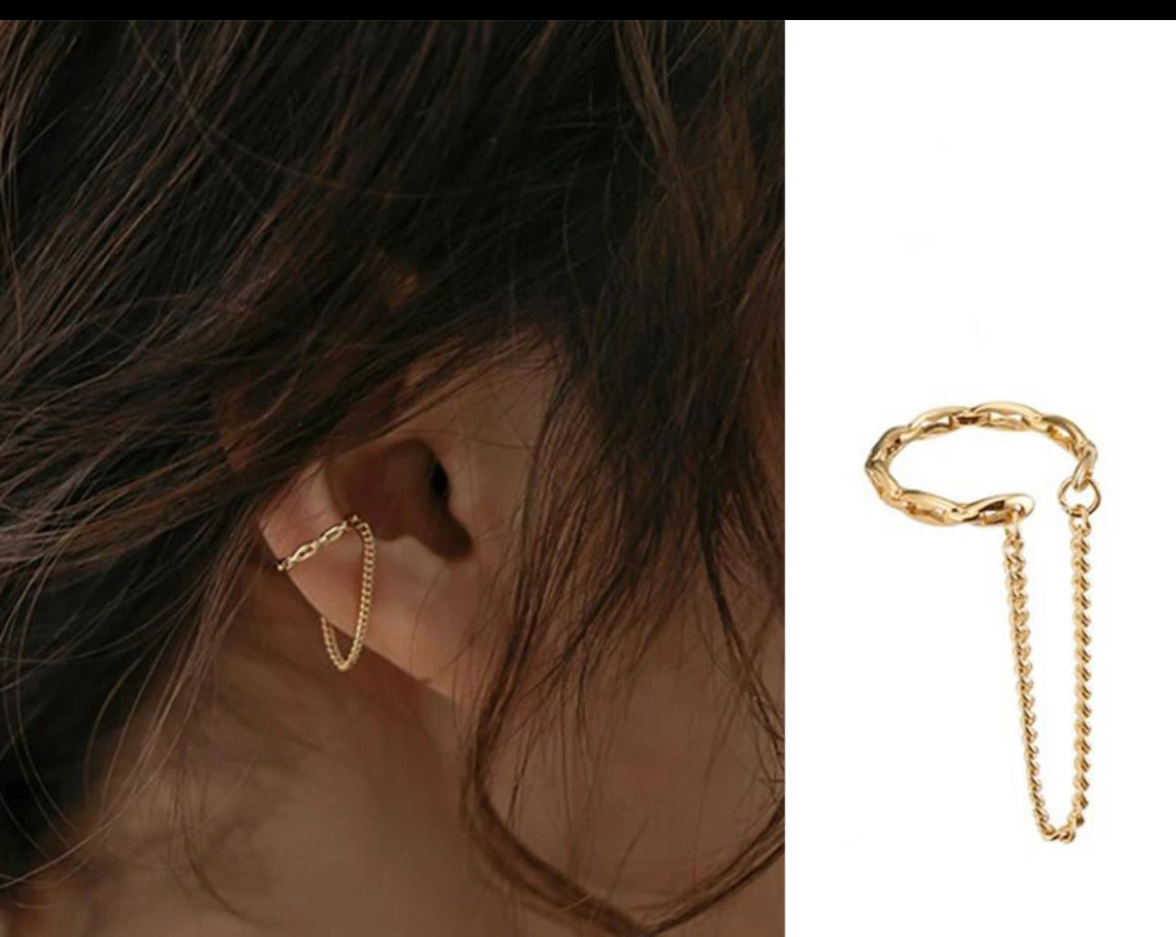 Earcuff cadena colgante