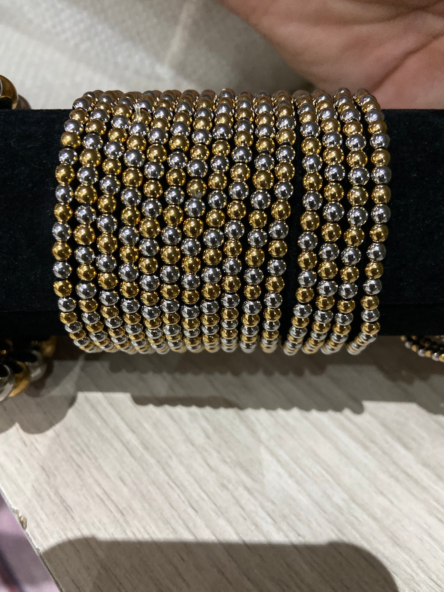 Pulsera bolitas bicolor