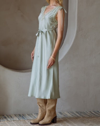 Vestido encaje verde