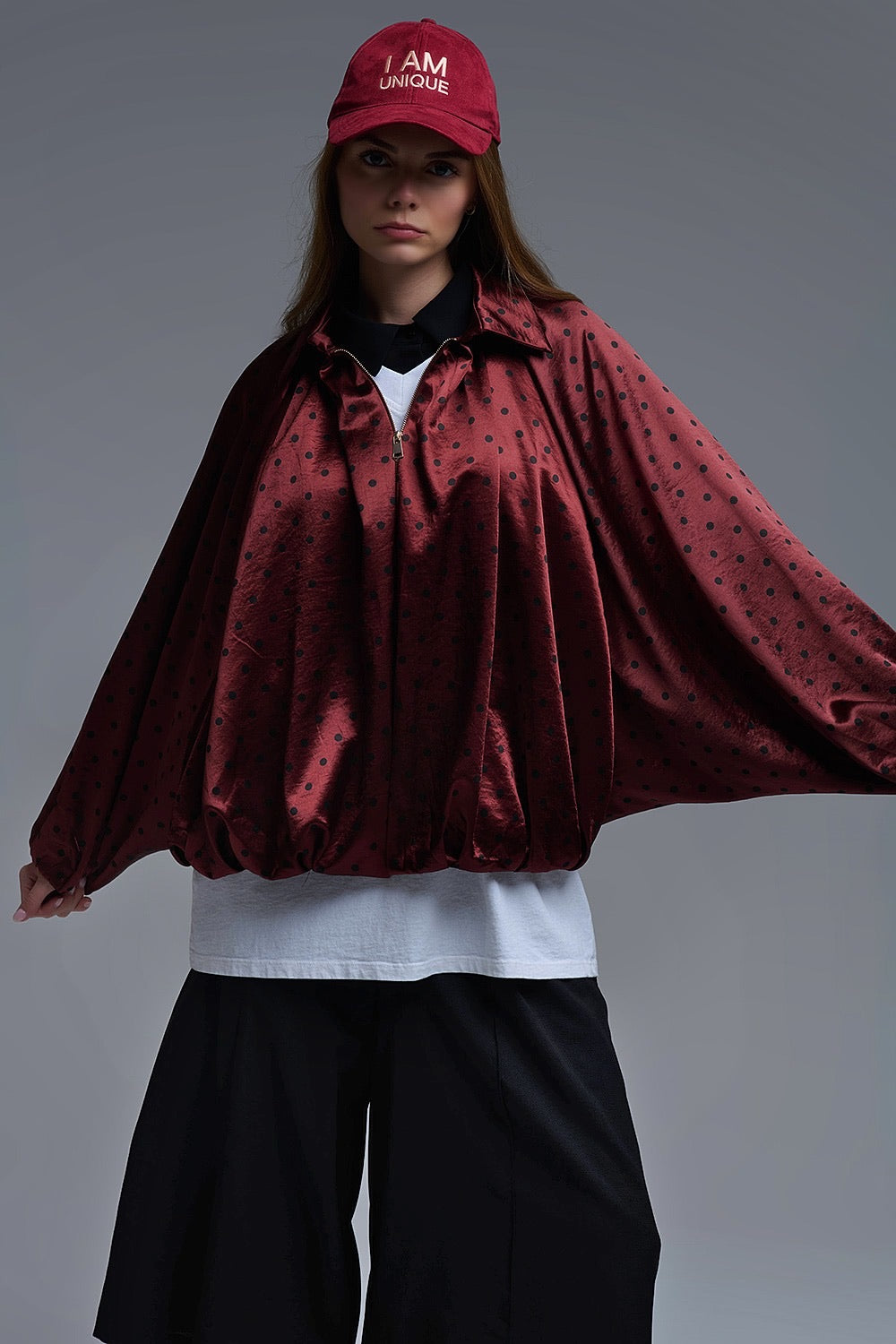BOMBER SATIN VINO