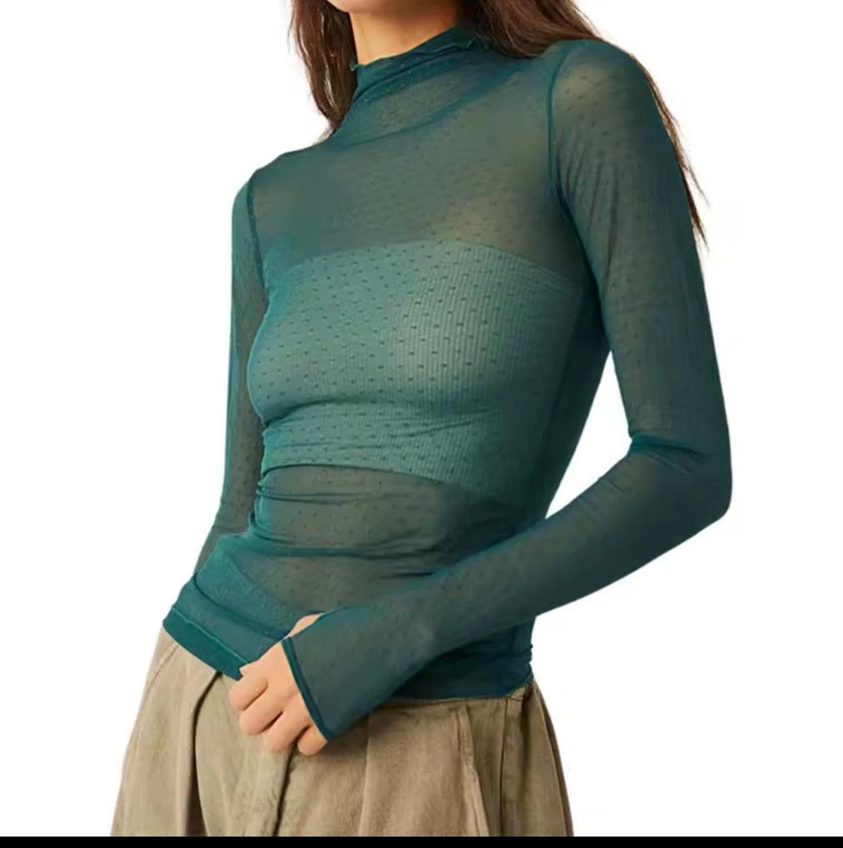 BLUSA DE MESH VERDE