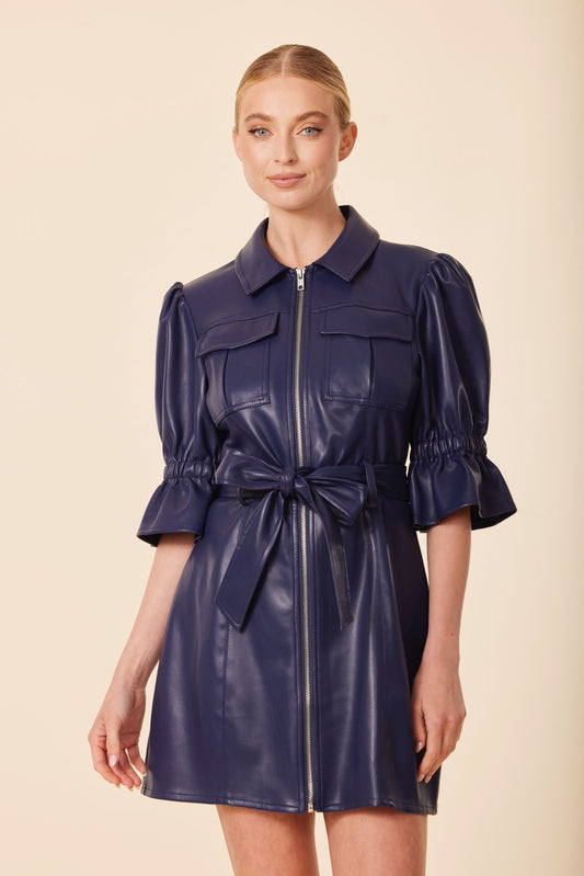 Vestido-gabardina azul