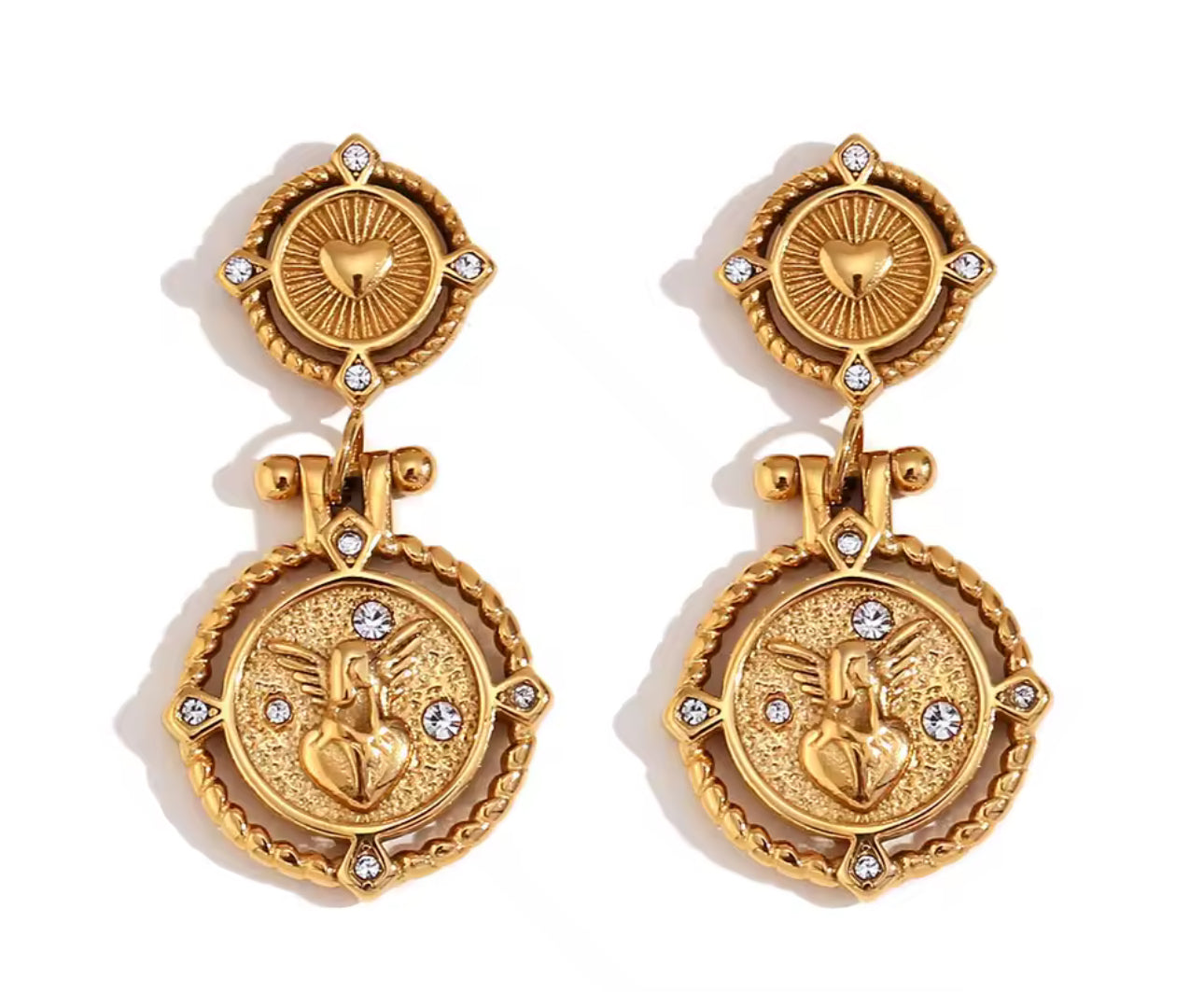 Arete moneda corazón
