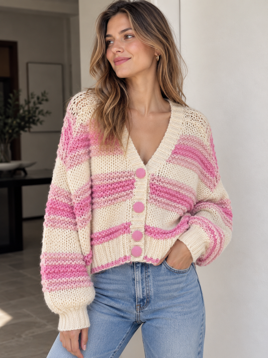 SUÉTER TEJIDO ROSA