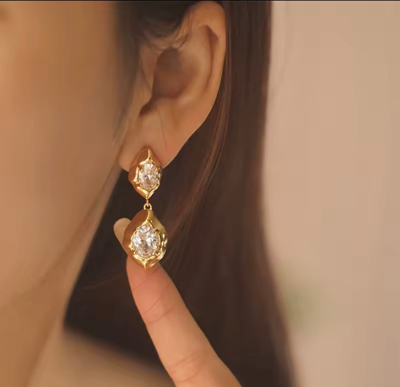 Aretes doble piedra