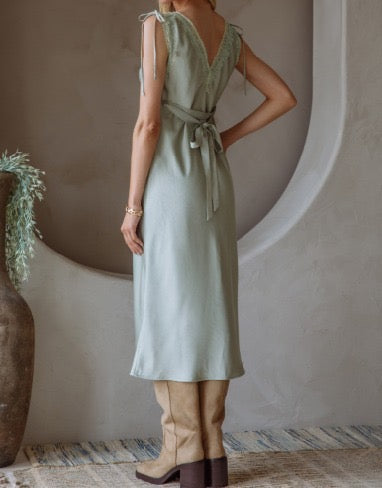 Vestido encaje verde
