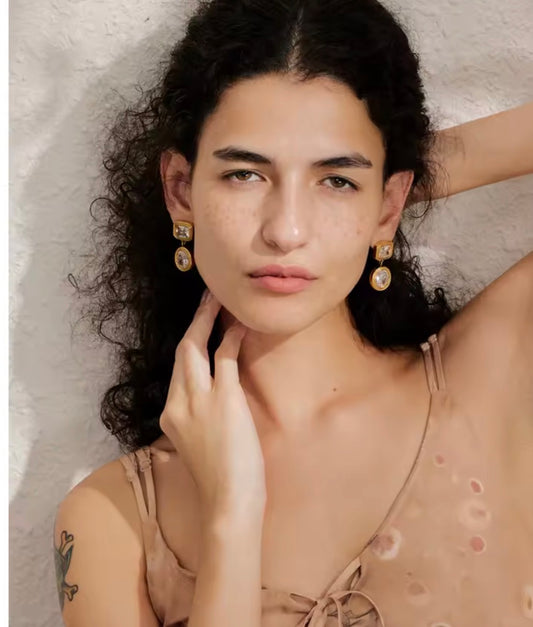 Aretes doble piedra
