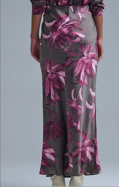 SKIRT SATIN FLOWERS