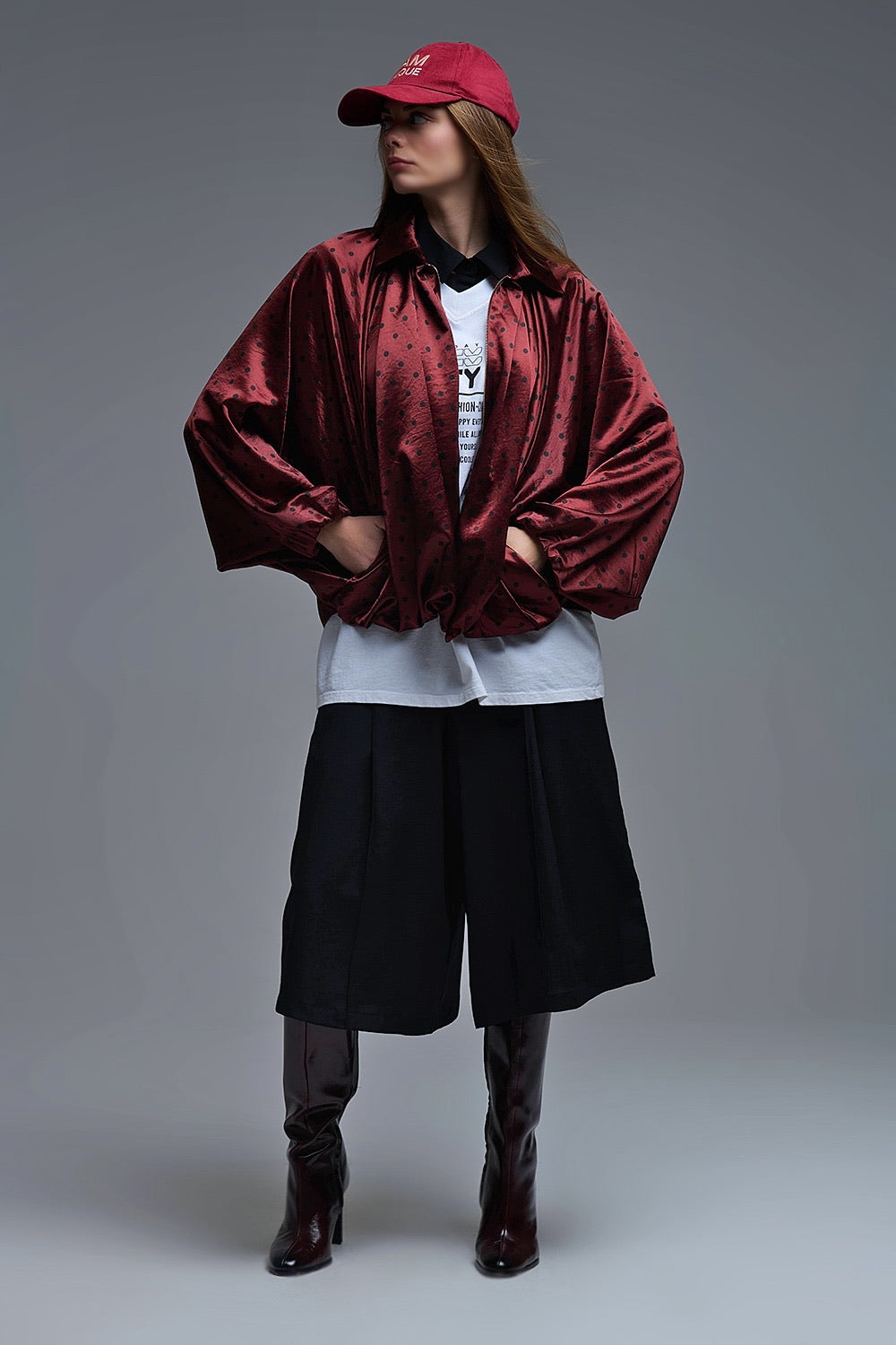 BOMBER SATIN VINO