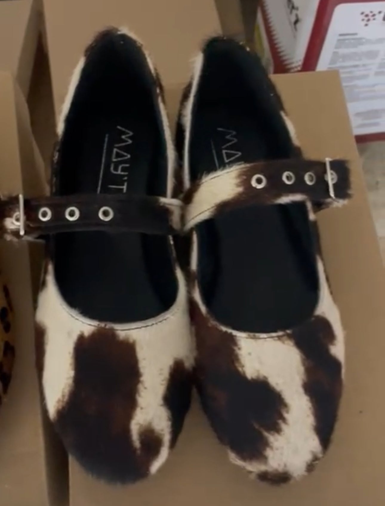 Flats cow print cafe
