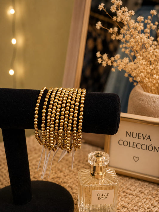 Pulsera Bolitas Dorada