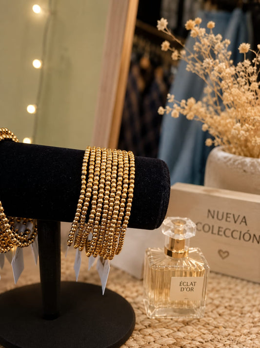 Pulsera Bolitas Doradas