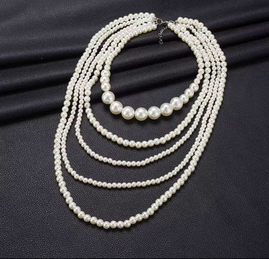 Collar perla sintetica