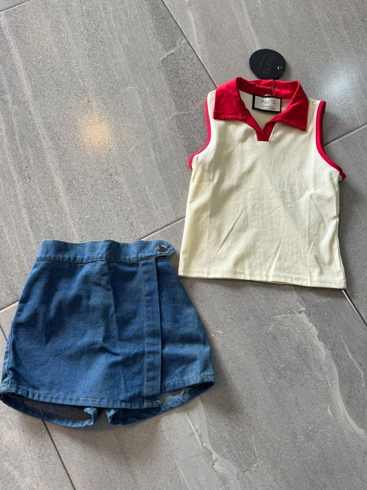Conjunto short mezclilla