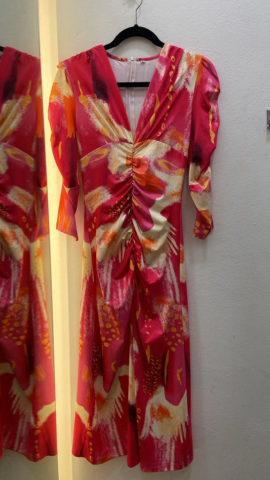 Vestido rosa flores
