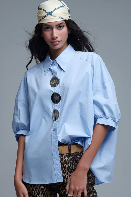 Camisa oversize azul