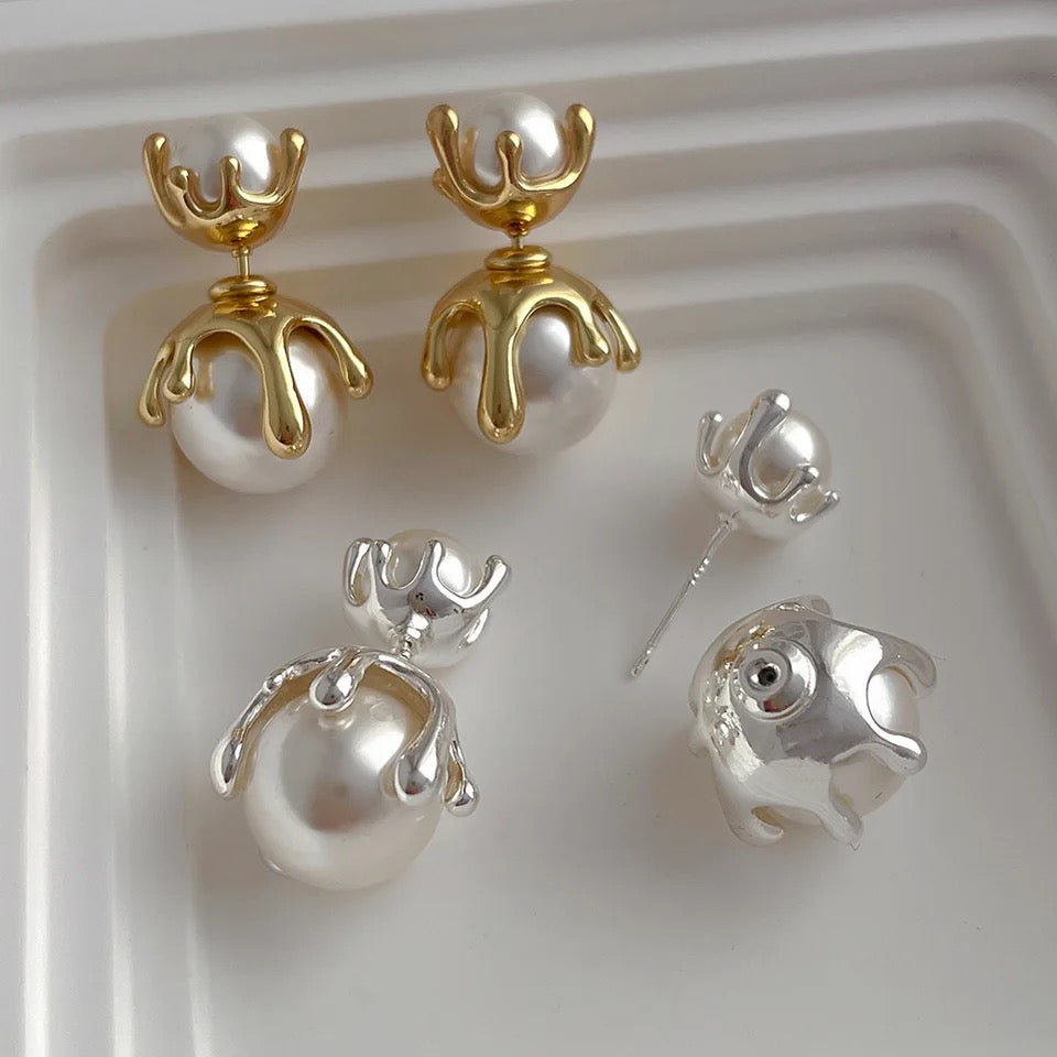 Aretes dobles perla