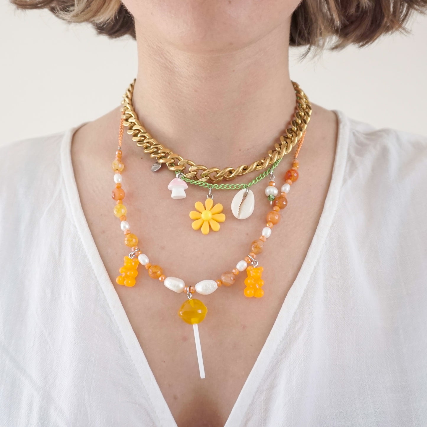 Collar paleta naranja