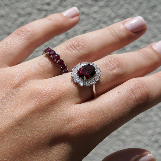 Collection anillo granate rojo