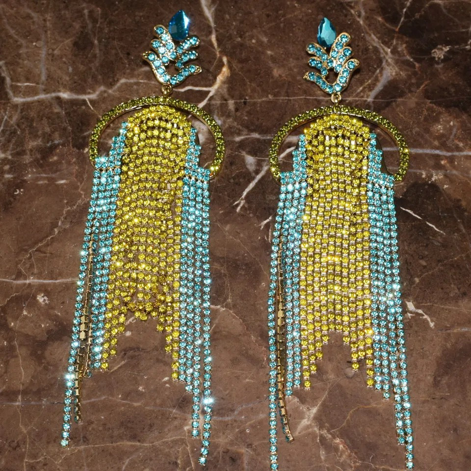 Aretes brillos verde