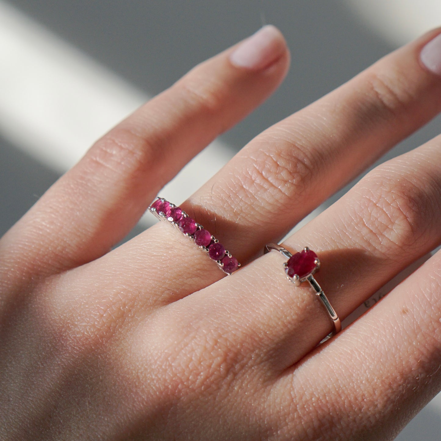 Collection churumbela anillo rubi Rosa